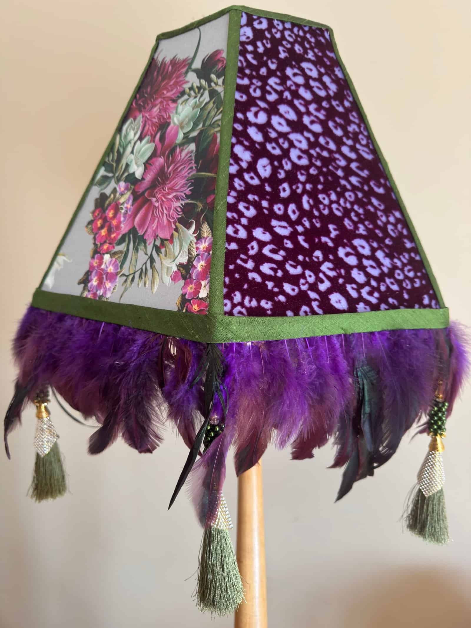 Blue handmade lamp shade