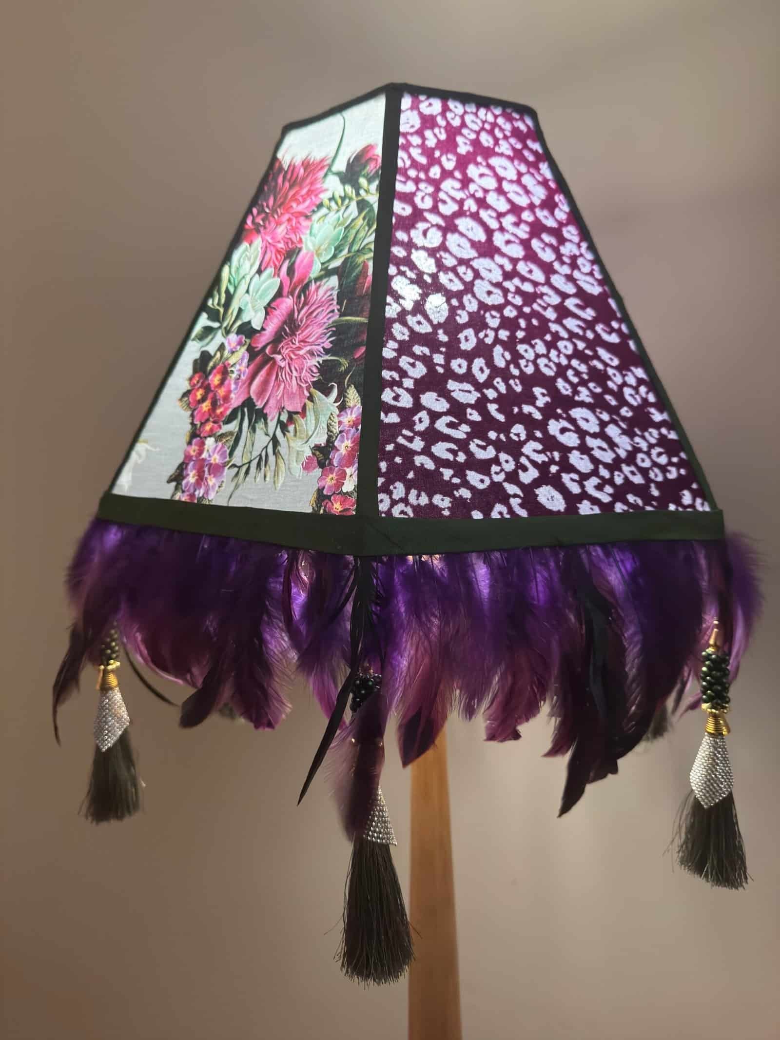 Blue handmade lamp shade